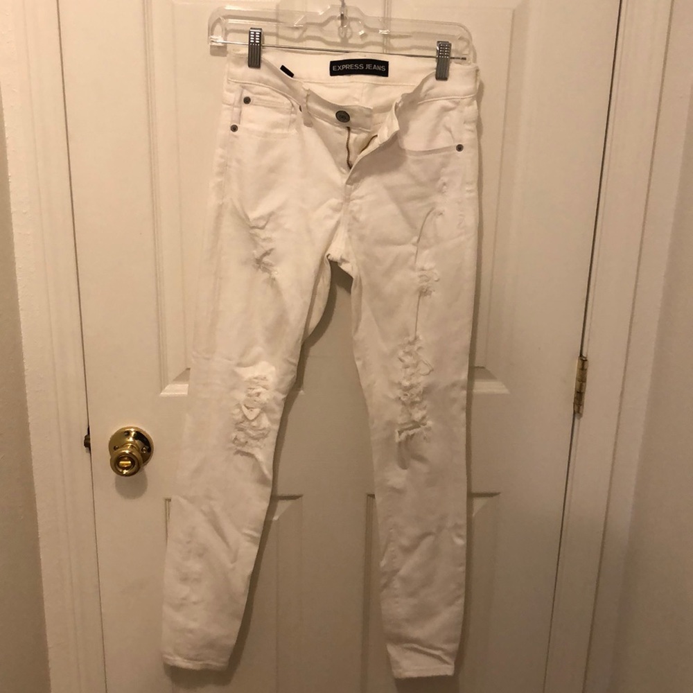 Express white ripped jeans
